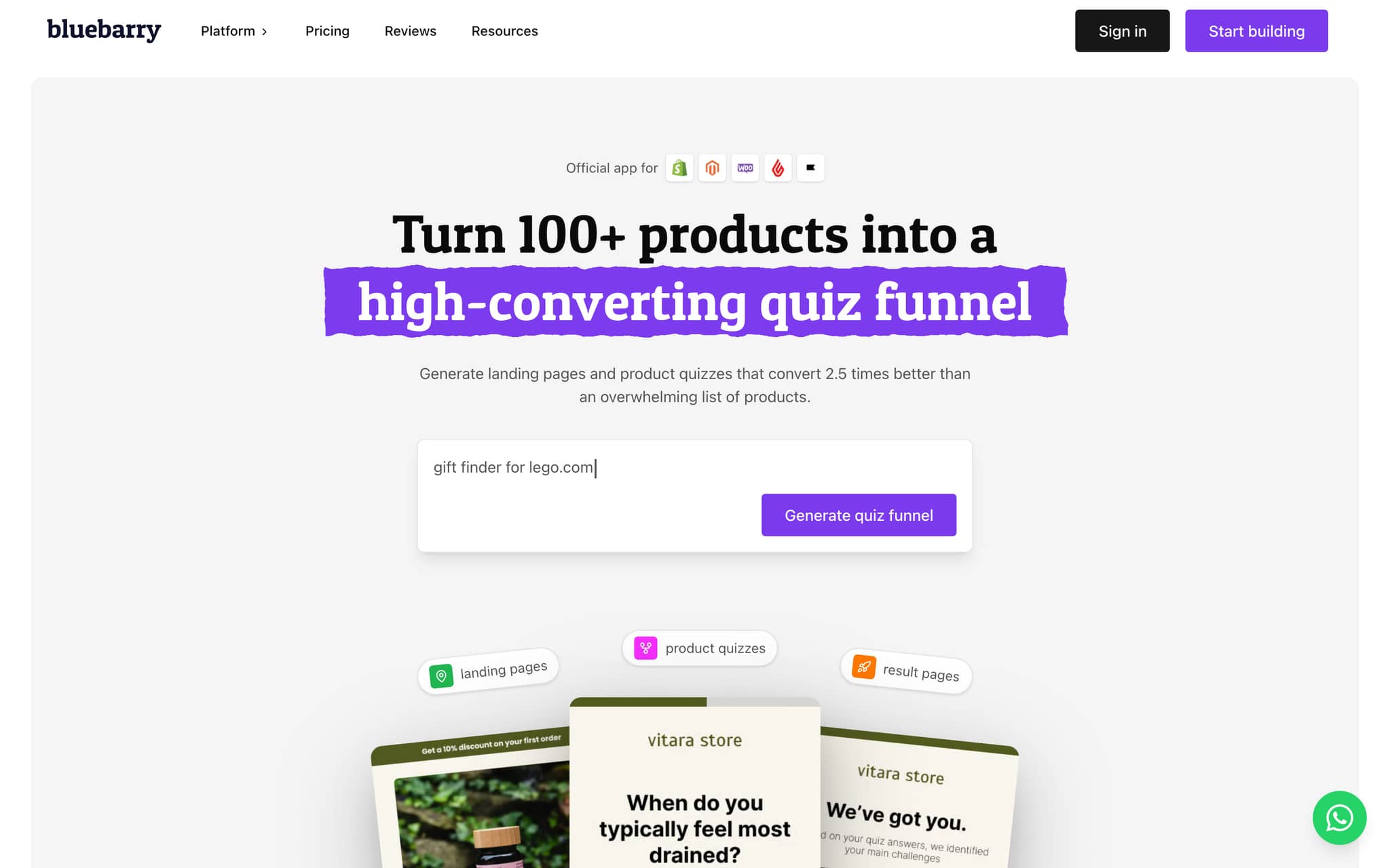 BlueBarry AI website screenshot